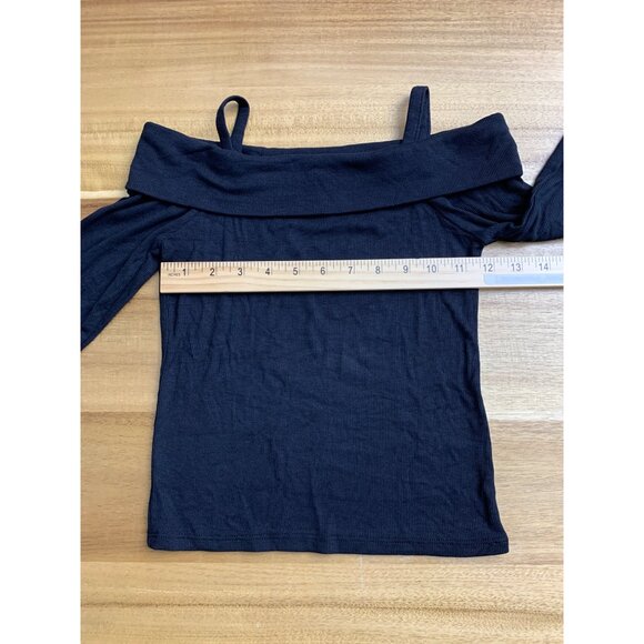 Art Class Juniors Off-The-Shoulder Long Sleeve Top Black - Picture 9 of 12